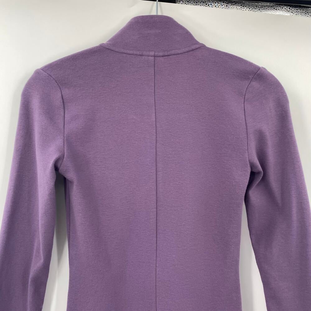 Aritzia Sunday Best Half Zip Mini Dress Long Sleeve Bodycon Violet Purple XXS - Picture 7 of 10